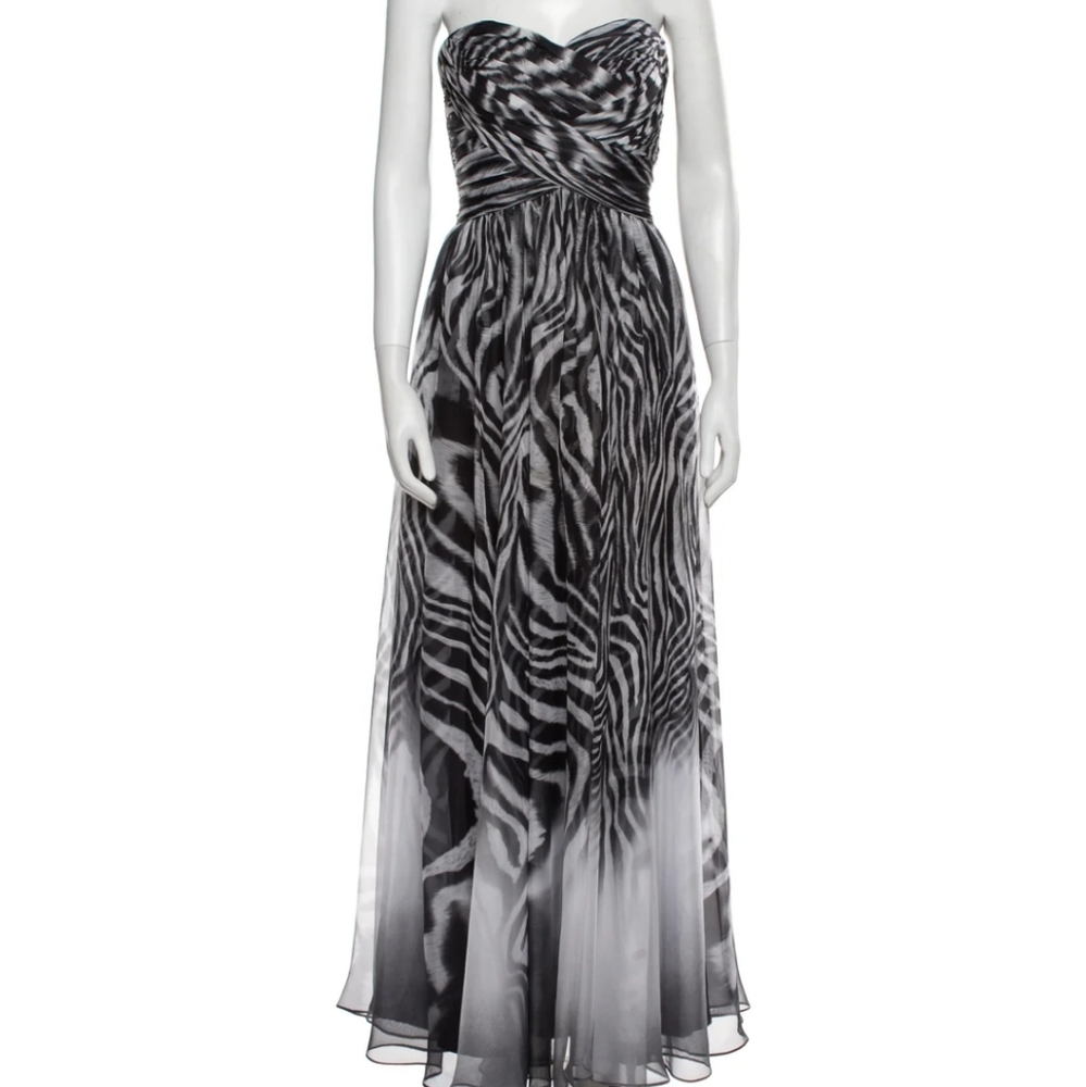 La femme animal print strapless dress